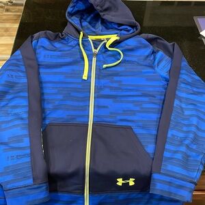 Men’s Under Armour Zip-Up Sweatshirt Blue Size Large Loose